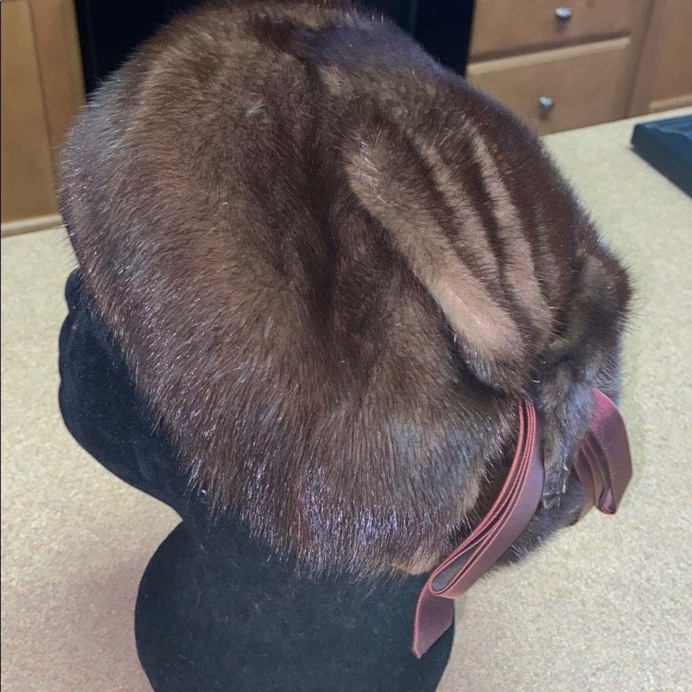 Marshall Fields Vintage Mink Fur Tam Hat - Picture 1 of 7